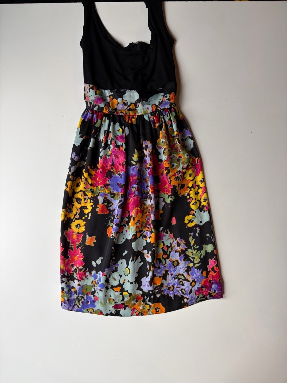 Maurices Black Midi Skirt with Multicolor Floral Print